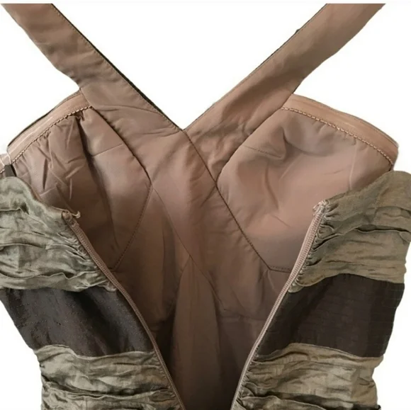 NEW BCBG MAXAZRIA Runway Simson Mocha Cocktail Dress Party Elegant Luxury Club - Picture 9 of 14